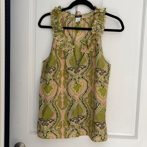 NEW J. Crew 100% Silk Patterned Button Up Blouse